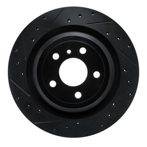 Mercedes-Benz GLE300D Brake Rotor (1) - Rear Left - R1 Concepts - Drilled & Slotted - Black - `12-`19